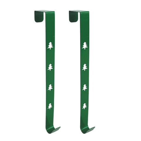Kit 2 Suportes para Guirlanda Natal Metal Decorado Verde 30cm - Magizi