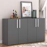 Aparador Buffet 4 portas Viena Multimóveis V3604 Grafite/Branco - 3