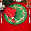 Ver imagem 1 de Kit Capa de Sousplat Estampado Natalina C/ Guardanapos Mesa Posta Jogo Americano 10 Lugares -