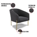 Ver imagem 3 de Cadeira Sala de Jantar Pé Ferro Dourado Kit 2 Stella Bouclê D03 - D'Rossi