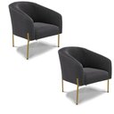 Ver imagem 1 de Cadeira Sala de Jantar Pé Ferro Dourado Kit 2 Stella Bouclê D03 - D'Rossi