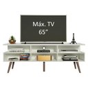 Ver imagem 4 de Rack para Tv até 65 Polegadas Madesa Madri com Pés de Madeira - Branco