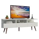 Ver imagem 2 de Rack para Tv até 65 Polegadas Madesa Madri com Pés de Madeira - Branco