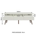 Ver imagem 3 de Rack para Tv até 65 Polegadas Madesa Madri com Pés de Madeira - Branco