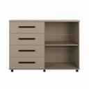 Ver imagem 5 de Cômoda 4 Gavetas com Portas e Rodízios Duna Lady