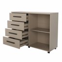 Ver imagem 4 de Cômoda 4 Gavetas com Portas e Rodízios Duna Lady