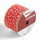 Ver imagem 1 de Fita Decorativa Vermelha Ramos - 6,3cm X 4,57m
