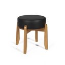 Ver imagem 1 de Puff Estofado Vira Mesa Redondo New Liz em Madeira Preto - Straub Web