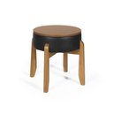 Ver imagem 4 de Puff Estofado Vira Mesa Redondo New Liz em Madeira Preto - Straub Web