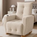 Ver imagem 2 de Poltrona de Amamentação Luna com Puff e Balanço Suave em Boucle – Conforto, Elegância e Qualidade