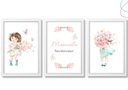 Ver imagem 1 de 3 Quadros Decorativos Infantil Menina Aquarela Flores:branca