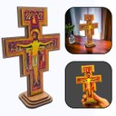 Ver imagem 1 de Crucifixo Cruz São Damião São Francisco de Mesa 15 Cm Fornecedor 15 0345