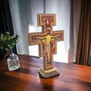 Ver imagem 2 de Crucifixo Cruz São Damião São Francisco de Mesa 15 Cm Fornecedor 15 0345