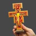 Ver imagem 4 de Crucifixo Cruz São Damião São Francisco de Mesa 15 Cm Fornecedor 15 0345