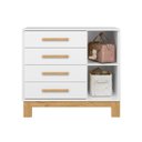 Ver imagem 3 de Cômoda Sapateira 4 Gavetas 1 Porta Q Encanto Slim Mdf: Branco