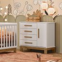 Ver imagem 1 de Cômoda Sapateira 4 Gavetas 1 Porta Q Encanto Slim Mdf: Branco