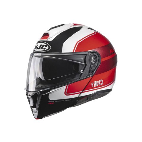 Capacete Hjc I90 Wasco Vermelho Branco e Preto 59