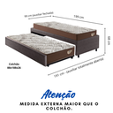 Ver imagem 2 de Bicama Box Solteiro Courino Linho 88x188 com Dois Colchões Adorabile Molas Ensacadas Ecoflex