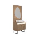 Ver imagem 1 de Conjunto Gabinete para Banheiro Tech Led 2g 80cm com Pé