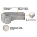 Ver imagem 3 de Sofá Curvo 2 Lugares Sala de Estar Recepção Noruega 200cm Linho - Doce Sonho Móveis Sala de Estar,ha