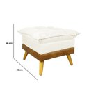 Ver mais imagens de Puff Banqueta Almofadado Kit 2 Londres Apoio para Pés Corino e Linho Bege Base de Madeira - Arkell