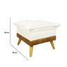 Puff Banqueta Almofadado Kit 2 Londres Apoio para Pés Corino e Linho Bege Base de Madeira - Arkell - 8