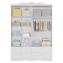 Ver imagem 3 de Jogo de Quarto Infantil Guarda Roupa Encanto e Berço Harmonia Branco com Capitonê - Permóbili