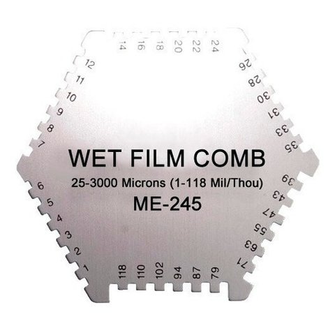 Medidor Espessura Camada Faixa 25 - 3000 Microns Úmida Tipo Pente Me-245 Portátil