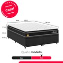Ver imagem 4 de Cama Box Baú Casal Bipartido Couro Preto + Colchão Life D33 Pillow Top 61x138x188cm Preto- e-Shop