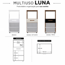Ver imagem 4 de Balcão Multiuso de Cozinha Luna com Nicho para Microondas e Forno 1 Gaveta e 2 Portas - Branco