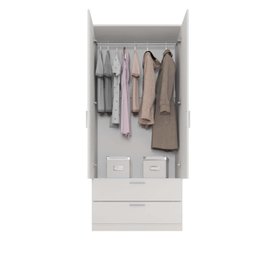 Guarda Roupa Solteiro 2 Portas 2 Gaveta 1 Cabideiro Brixton Caemmun - 2 Guarda Roupa Solteiro 2 Portas 2 Gaveta 1 Cabideiro Brixton Caemmun - 2