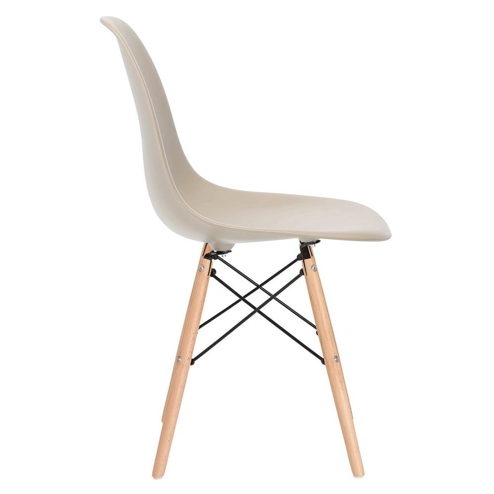 KIT - Mesa retangular Eames 60 x 120 cm branco + 4 cadeiras Eiffel DSW Nude - 7