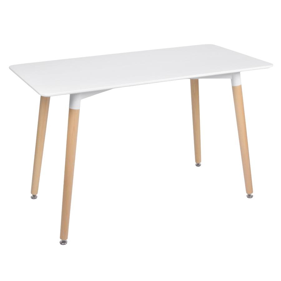 KIT - Mesa retangular Eames 60 x 120 cm branco + 4 cadeiras Eiffel DSW Nude - 2