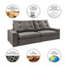 Sofá Alto Padrão Luxuoso Retrátil e Reclinável 4 Lugares Rubi 2,30m - Suede Cinza - 4