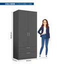Ver imagem 6 de Guarda Roupa Solteiro 2 Portas 2 Gaveta 1 Cabideiro Brixton
