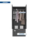 Ver imagem 4 de Guarda Roupa Solteiro 2 Portas 2 Gaveta 1 Cabideiro Brixton