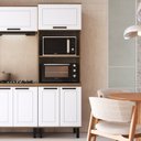 Ver imagem 2 de Paneleiro Forno 3 Portas 217cm x 70cm Provençal Marrom/Jequitibá/Branco