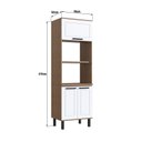 Ver imagem 3 de Paneleiro Forno 3 Portas 217cm x 70cm Provençal Marrom/Jequitibá/Branco