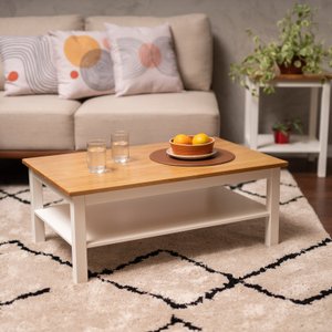 Mesa de Centro Madeira Maciça Vanilla CabeCasa MadeiraMadeira