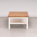 Ver mais imagens de Mesa de Centro Retangular em Madeira Maciça Pinus Vanilla Amêndoa/Branco Yescasa