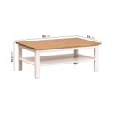 Ver imagem 2 de Mesa de Centro Retangular em Madeira Maciça Pinus Vanilla Amêndoa/Branco Yescasa