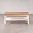 Ver imagem 4 de Mesa de Centro Retangular em Madeira Maciça Pinus Vanilla Amêndoa/Branco Yescasa