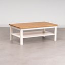 Ver imagem 7 de Mesa de Centro Retangular em Madeira Maciça Pinus Vanilla Amêndoa/Branco Yescasa