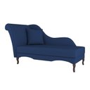Ver imagem 4 de Divã Recamier Chaise Longue Valentina Clássico com Pés de Madeira Veludo Azul Marinho - Desk Design
