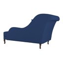 Ver imagem 5 de Divã Recamier Chaise Longue Valentina Clássico com Pés de Madeira Veludo Azul Marinho - Desk Design
