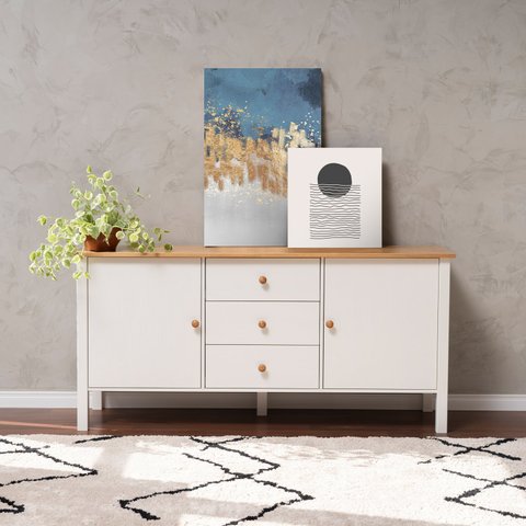 Buffet 2 Portas 3 Gavetas Madeira Maciça Vanilla CabeCasa MadeiraOriginals