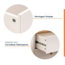 Ver imagem 4 de Buffet 2 Portas 3 Gavetas Madeira Maciça Vanilla Yescasa Branco/Amêndoa