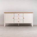 Ver imagem 7 de Buffet 2 Portas 3 Gavetas Madeira Maciça Vanilla Yescasa Branco/Amêndoa