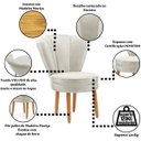 Ver imagem 2 de Jogo 2 Cadeiras Tecido Veludo Premium para Mesa de Jantar Pés de Madeira Natural