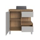 Ver imagem 3 de Gabinete Banheiro 80cm Paula Mel Arenas Cuba Preta Gavetas 1 Porta e 1 Nicho